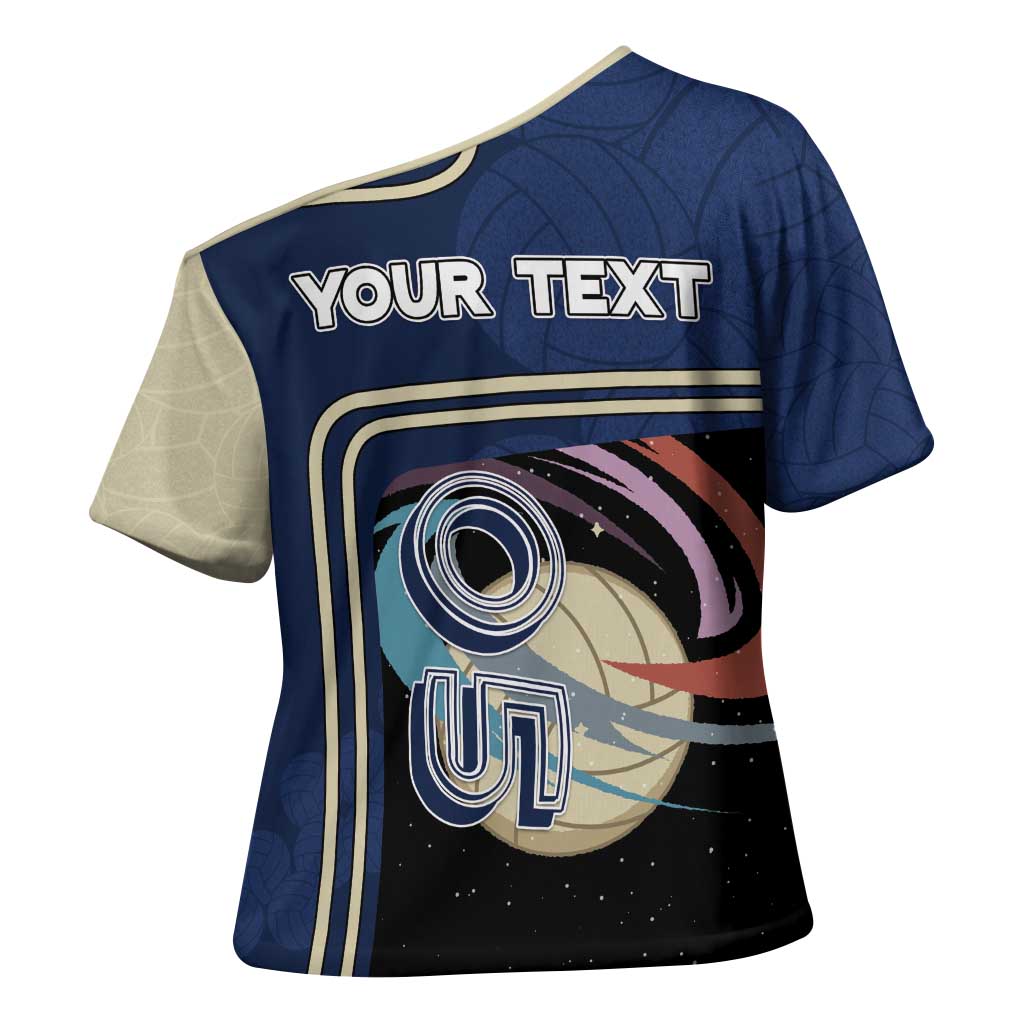 Custom Volleyball Cross Shoulder Shirt Astronaut Cosmic Spiker