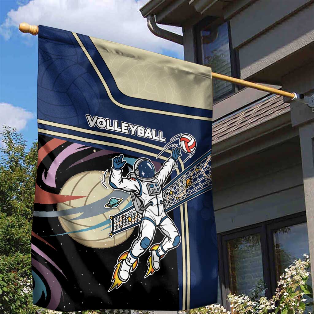 Volleyball Garden Flag Astronaut Cosmic Spiker