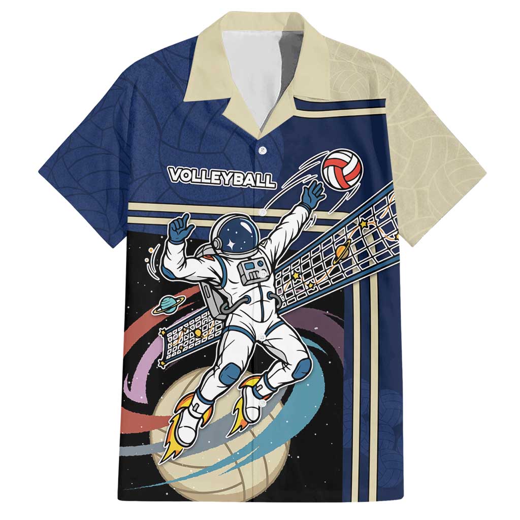 Custom Volleyball Hawaiian Shirt Astronaut Cosmic Spiker