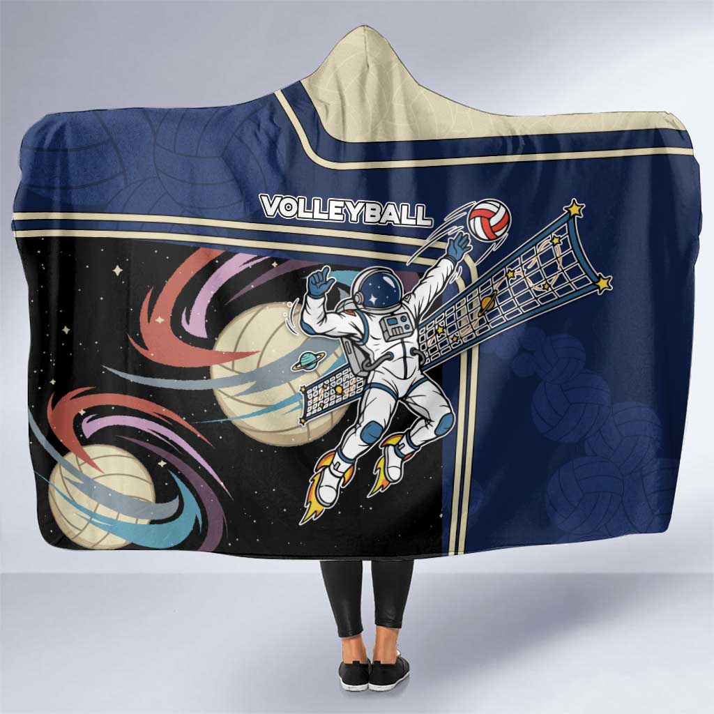 Volleyball Hooded Blanket Astronaut Cosmic Spiker