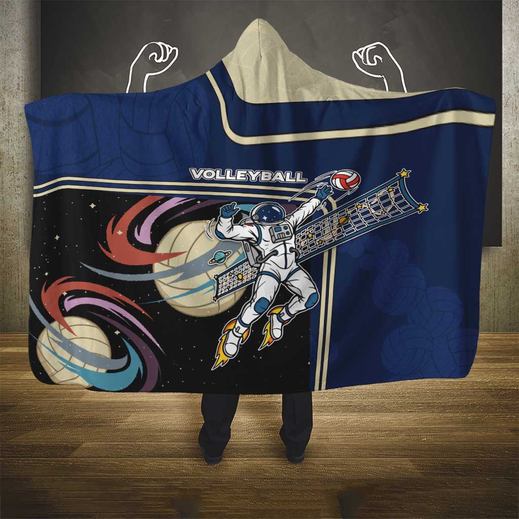 Volleyball Hooded Blanket Astronaut Cosmic Spiker