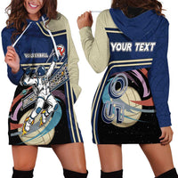 Custom Volleyball Hoodie Dress Astronaut Cosmic Spiker