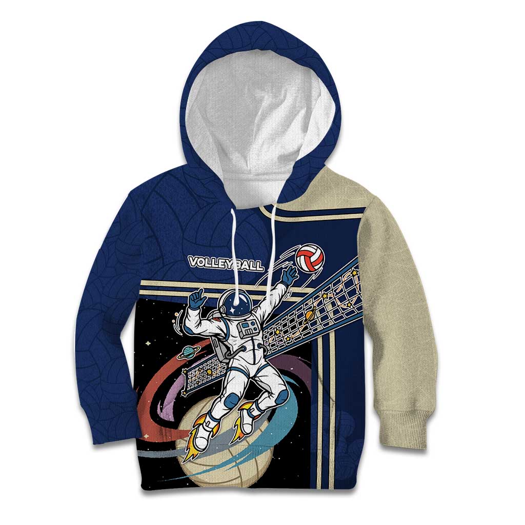 Custom Volleyball Kid Hoodie Astronaut Cosmic Spiker
