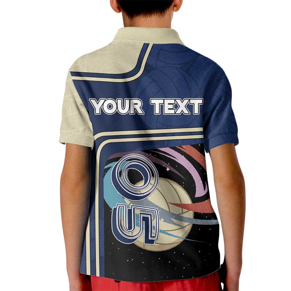 Custom Volleyball Kid Polo Shirt Astronaut Cosmic Spiker