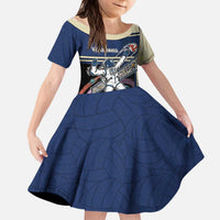 Custom Volleyball Kid Short Sleeve Dress Astronaut Cosmic Spiker