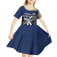 Custom Volleyball Kid Short Sleeve Dress Astronaut Cosmic Spiker