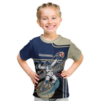 Custom Volleyball Kid T Shirt Astronaut Cosmic Spiker