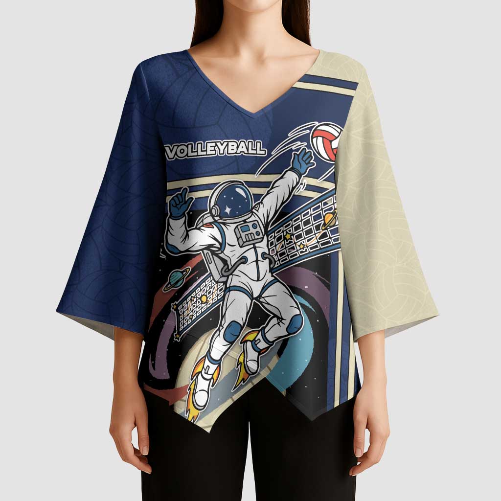 Custom Volleyball Kimono Sleeve Blouse Astronaut Cosmic Spiker