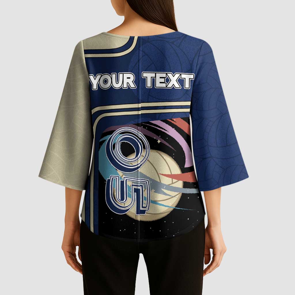 Custom Volleyball Kimono Sleeve Blouse Astronaut Cosmic Spiker