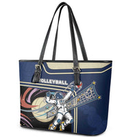 Volleyball Leather Tote Bag Astronaut Cosmic Spiker