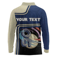 Custom Volleyball Long Sleeve Polo Shirt Astronaut Cosmic Spiker