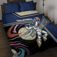 Volleyball Quilt Bed Set Astronaut Cosmic Spiker