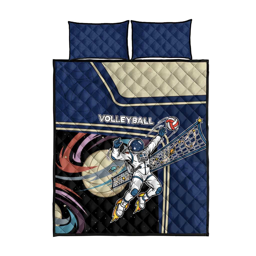 Volleyball Quilt Bed Set Astronaut Cosmic Spiker