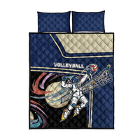 Volleyball Quilt Bed Set Astronaut Cosmic Spiker