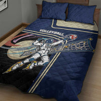 Volleyball Quilt Bed Set Astronaut Cosmic Spiker
