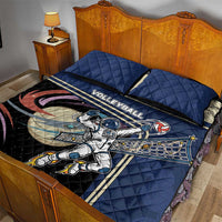 Volleyball Quilt Bed Set Astronaut Cosmic Spiker