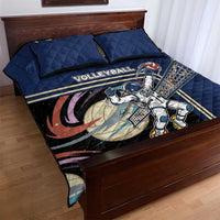 Volleyball Quilt Bed Set Astronaut Cosmic Spiker