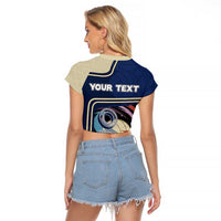 Custom Volleyball Raglan Cropped T Shirt Astronaut Cosmic Spiker