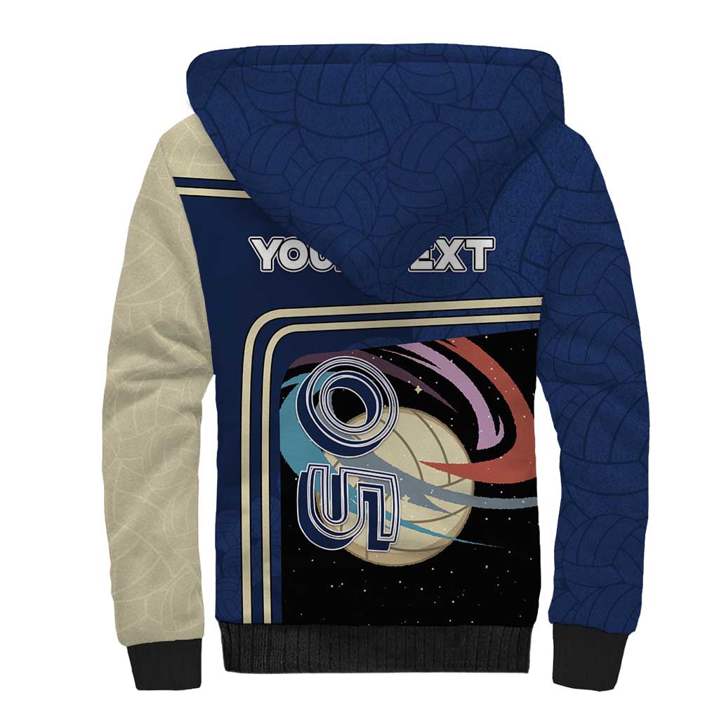 Custom Volleyball Sherpa Hoodie Astronaut Cosmic Spiker