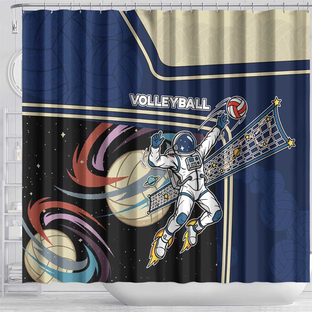 Volleyball Shower Curtain Astronaut Cosmic Spiker