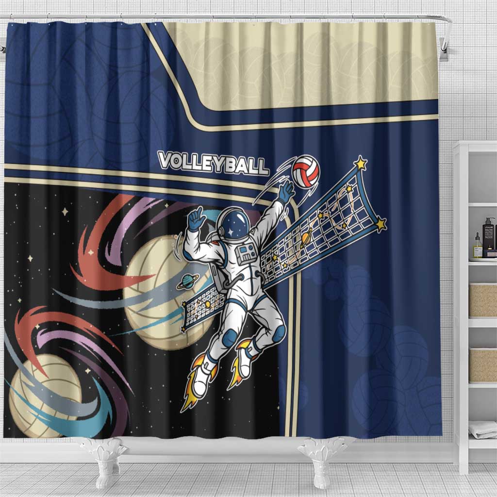 Volleyball Shower Curtain Astronaut Cosmic Spiker