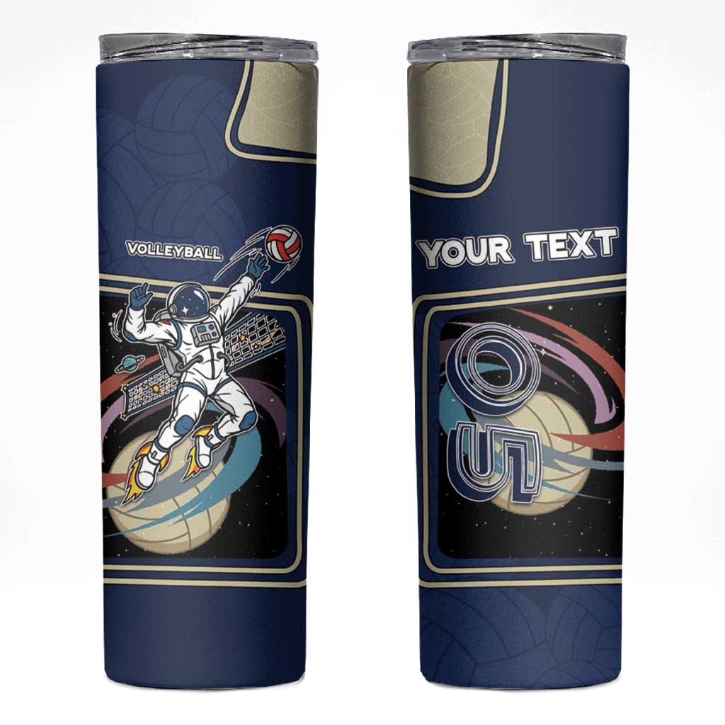Custom Volleyball Skinny Tumbler Astronaut Cosmic Spiker