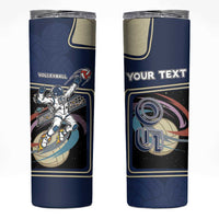 Custom Volleyball Skinny Tumbler Astronaut Cosmic Spiker
