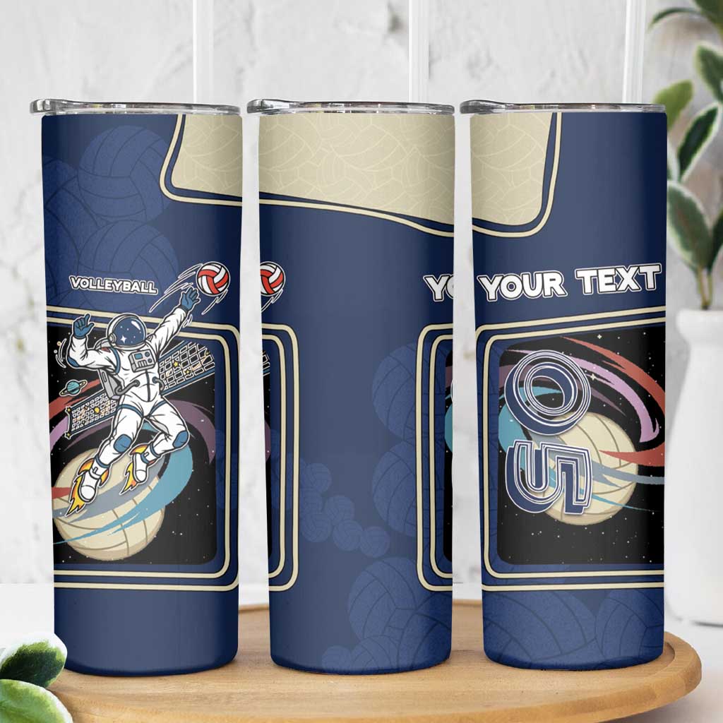 Custom Volleyball Skinny Tumbler Astronaut Cosmic Spiker