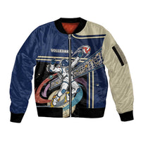 Custom Volleyball Sleeve Zip Bomber Jacket Astronaut Cosmic Spiker