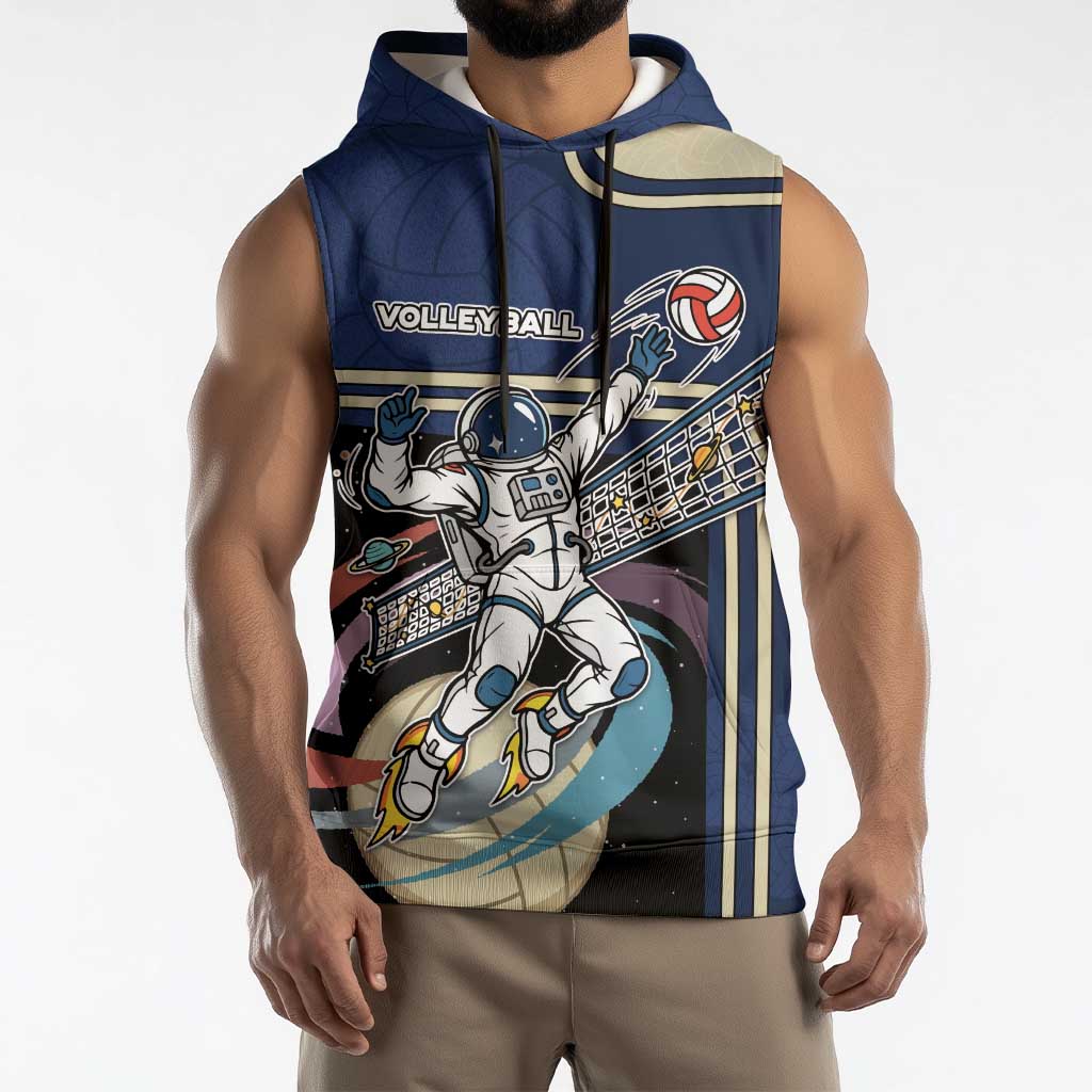 Custom Volleyball Sleeveless Hoodie Astronaut Cosmic Spiker