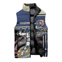 Custom Volleyball Sleeveless Puffer Jacket Astronaut Cosmic Spiker
