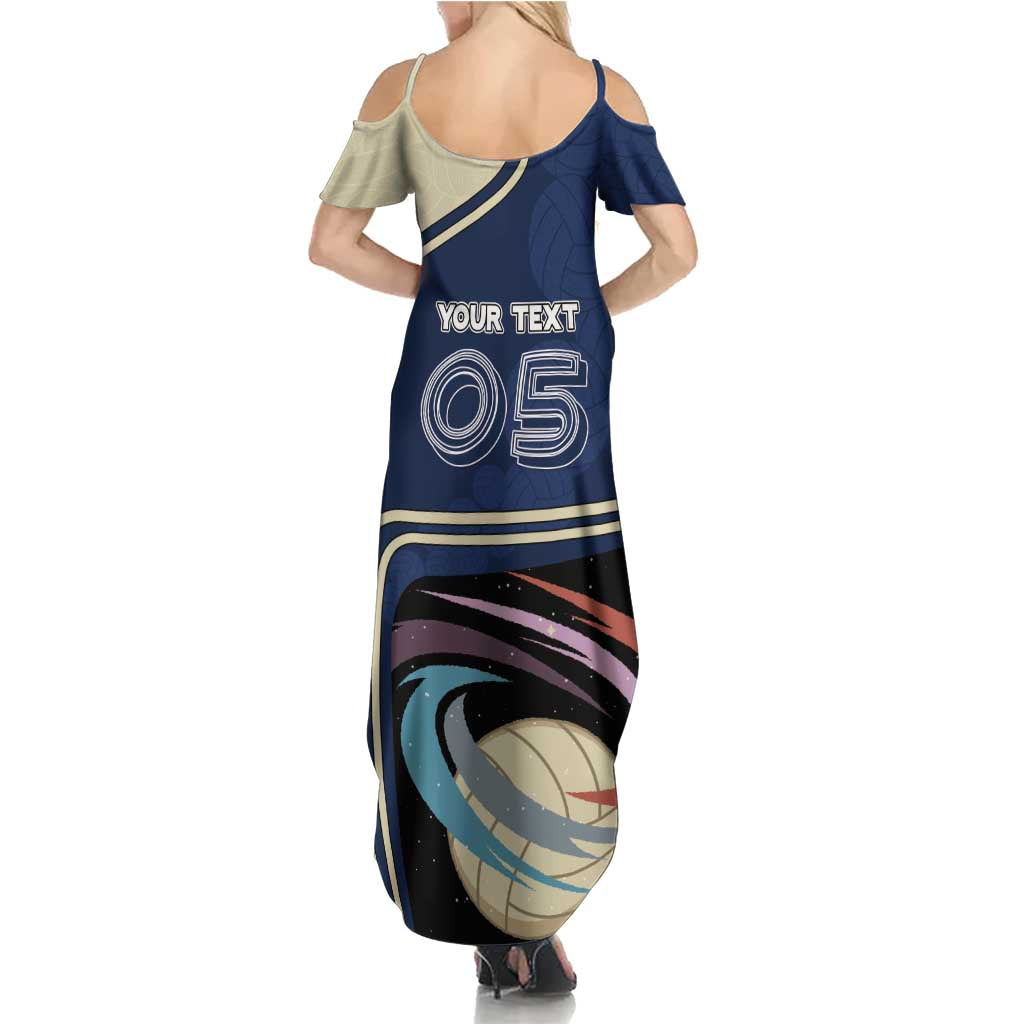 Custom Volleyball Summer Maxi Dress Astronaut Cosmic Spiker