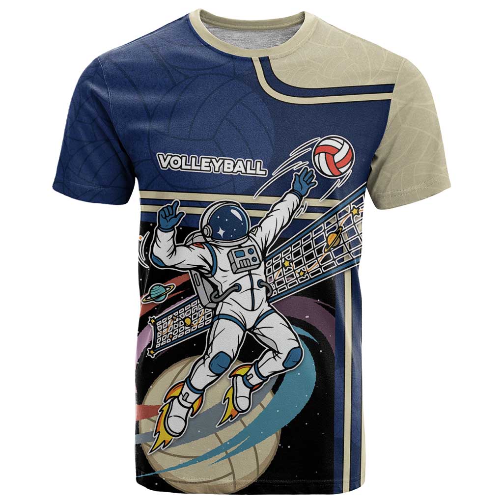 Custom Volleyball T Shirt Astronaut Cosmic Spiker