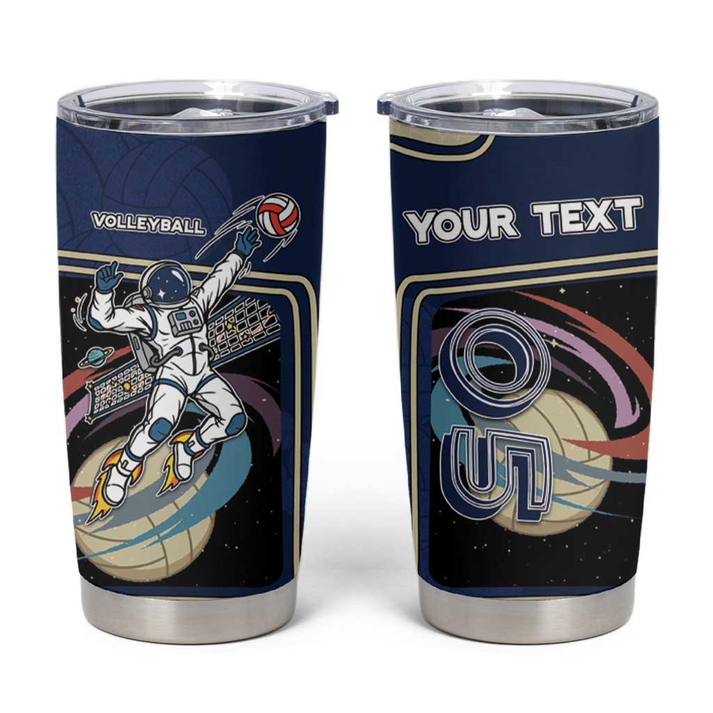 Custom Volleyball Tumbler Cup Astronaut Cosmic Spiker
