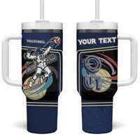 Custom Volleyball Tumbler With Handle Astronaut Cosmic Spiker
