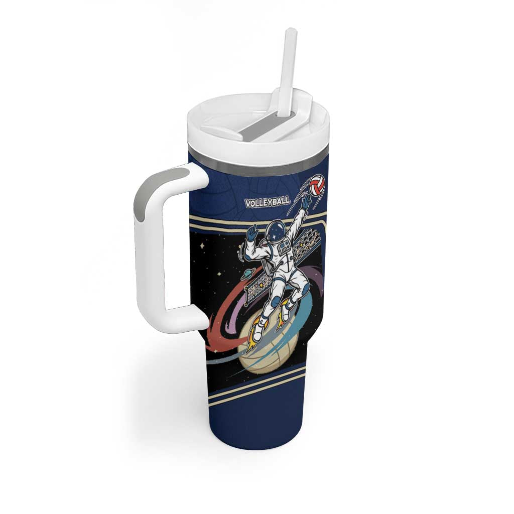 Custom Volleyball Tumbler With Handle Astronaut Cosmic Spiker