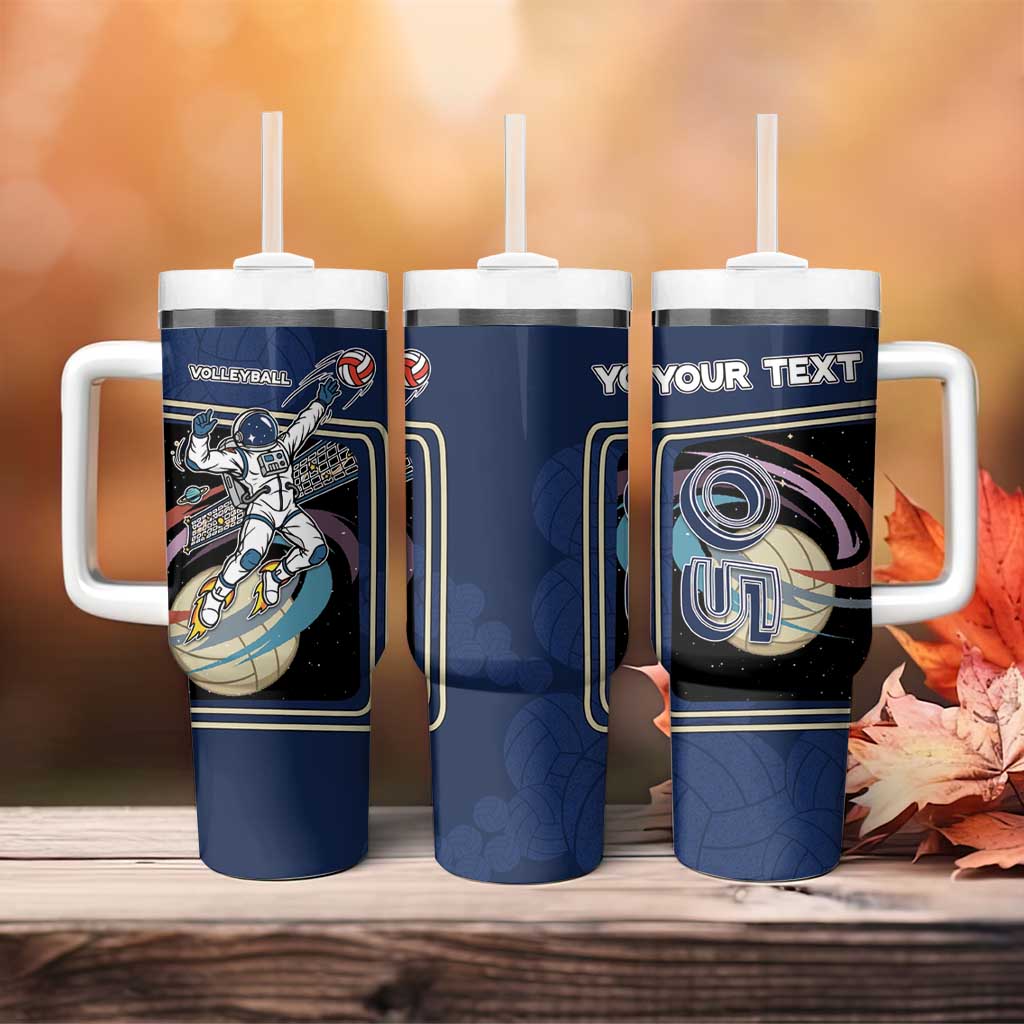 Custom Volleyball Tumbler With Handle Astronaut Cosmic Spiker