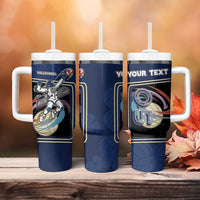 Custom Volleyball Tumbler With Handle Astronaut Cosmic Spiker