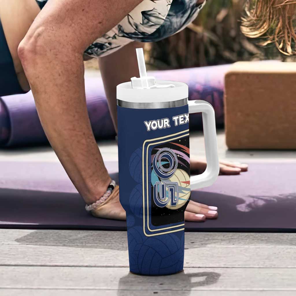 Custom Volleyball Tumbler With Handle Astronaut Cosmic Spiker