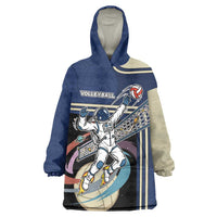Custom Volleyball Wearable Blanket Hoodie Astronaut Cosmic Spiker