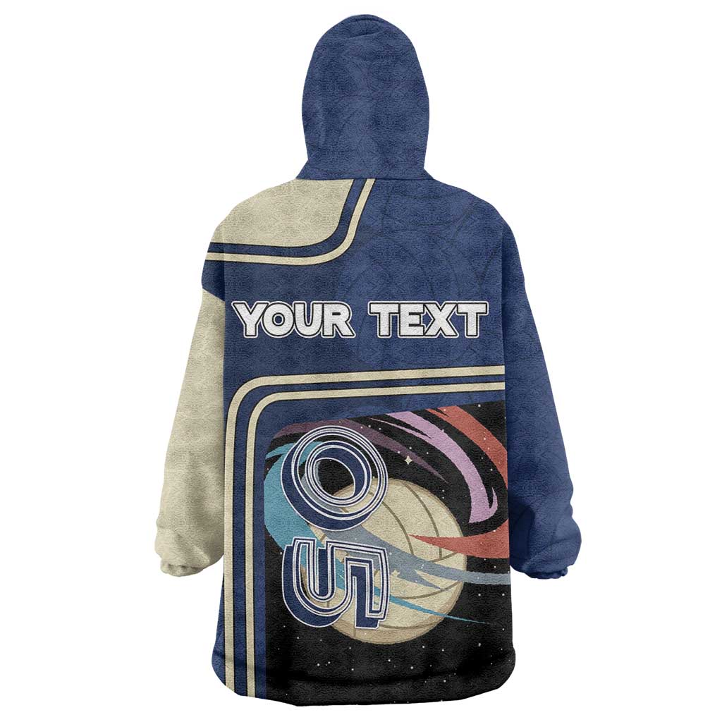 Custom Volleyball Wearable Blanket Hoodie Astronaut Cosmic Spiker