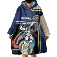 Custom Volleyball Wearable Blanket Hoodie Astronaut Cosmic Spiker