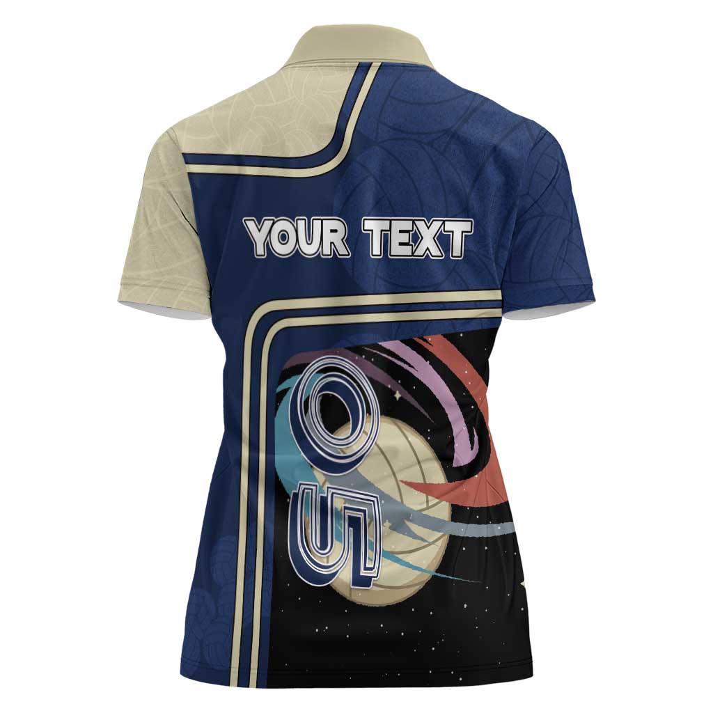 Custom Volleyball Women Polo Shirt Astronaut Cosmic Spiker