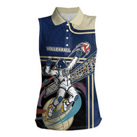 Custom Volleyball Women Sleeveless Polo Shirt Astronaut Cosmic Spiker