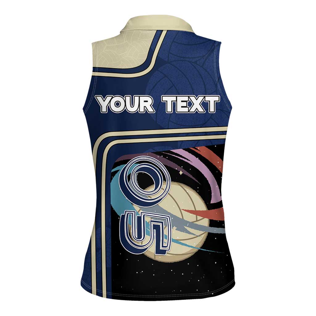 Custom Volleyball Women Sleeveless Polo Shirt Astronaut Cosmic Spiker