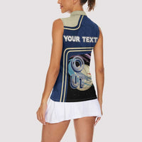 Custom Volleyball Women Sleeveless Polo Shirt Astronaut Cosmic Spiker