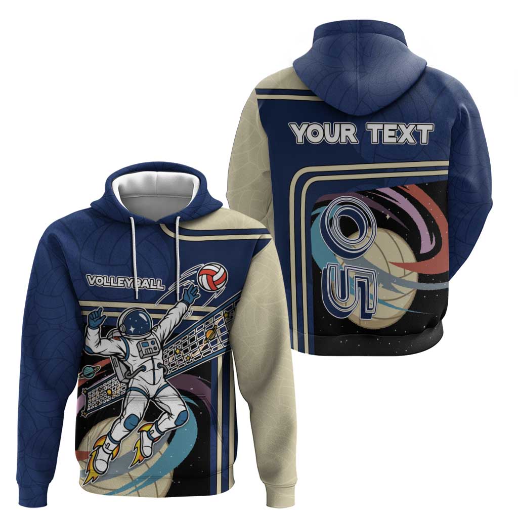Custom Volleyball Zip Hoodie Astronaut Cosmic Spiker