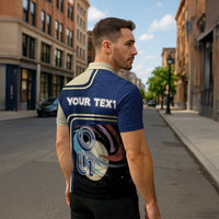 Custom Volleyball Zipper Polo Shirt Astronaut Cosmic Spiker