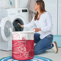 Poland Volleyball Laundry Basket Halftone Dot Style