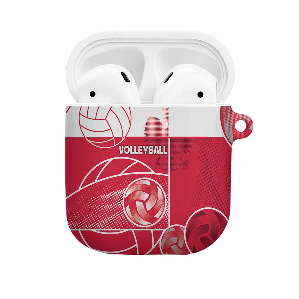 Poland Volleyball AirPods Case Halftone Dot Style